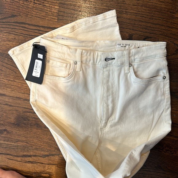 NWT Rag & Bone Casey high rise flare 28 ecru - Picture 3 of 5